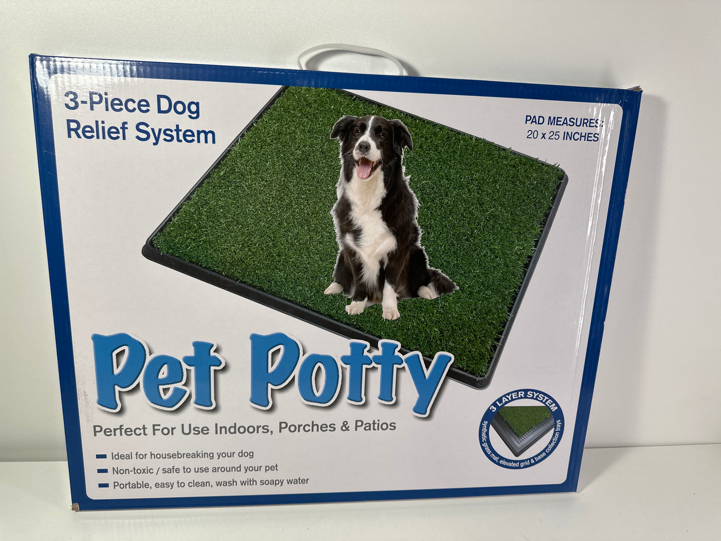 Flybold Dog Grass - Small Dog Grass Pad with Tray - Dog Pee Grass - Portable, Washable, Reusable Pee Pad - Bite Resistance Turf, Less Stink, Potty for Balcony - Perfect for Puppy Training (51 X 63 cm)