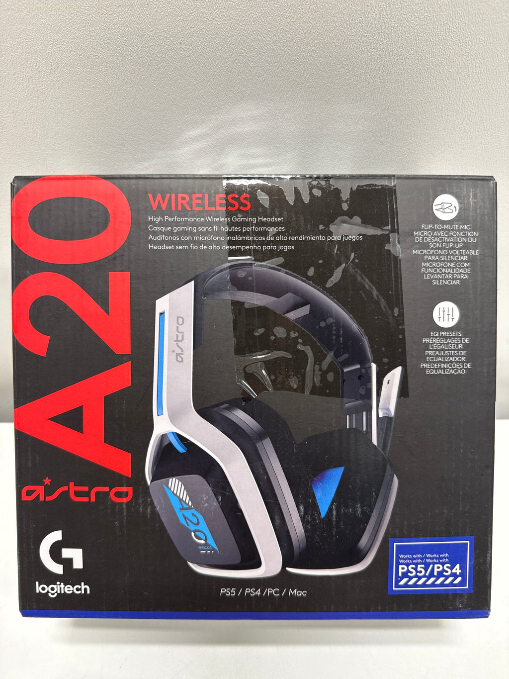 ASTRO Gaming A20 Wireless Headset Gen 2 for PlayStation 5 PlayStation 4 PC & Mac - White/Blue - *Headphones & Tech