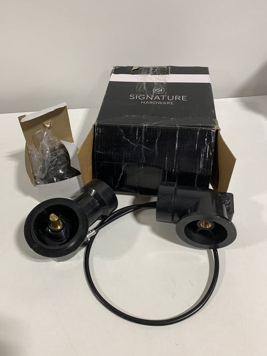 Signature Hardware 948044 ABS Cable Drain and Overflow for 17" - 22" Deep Alcove Tubs Matte Black