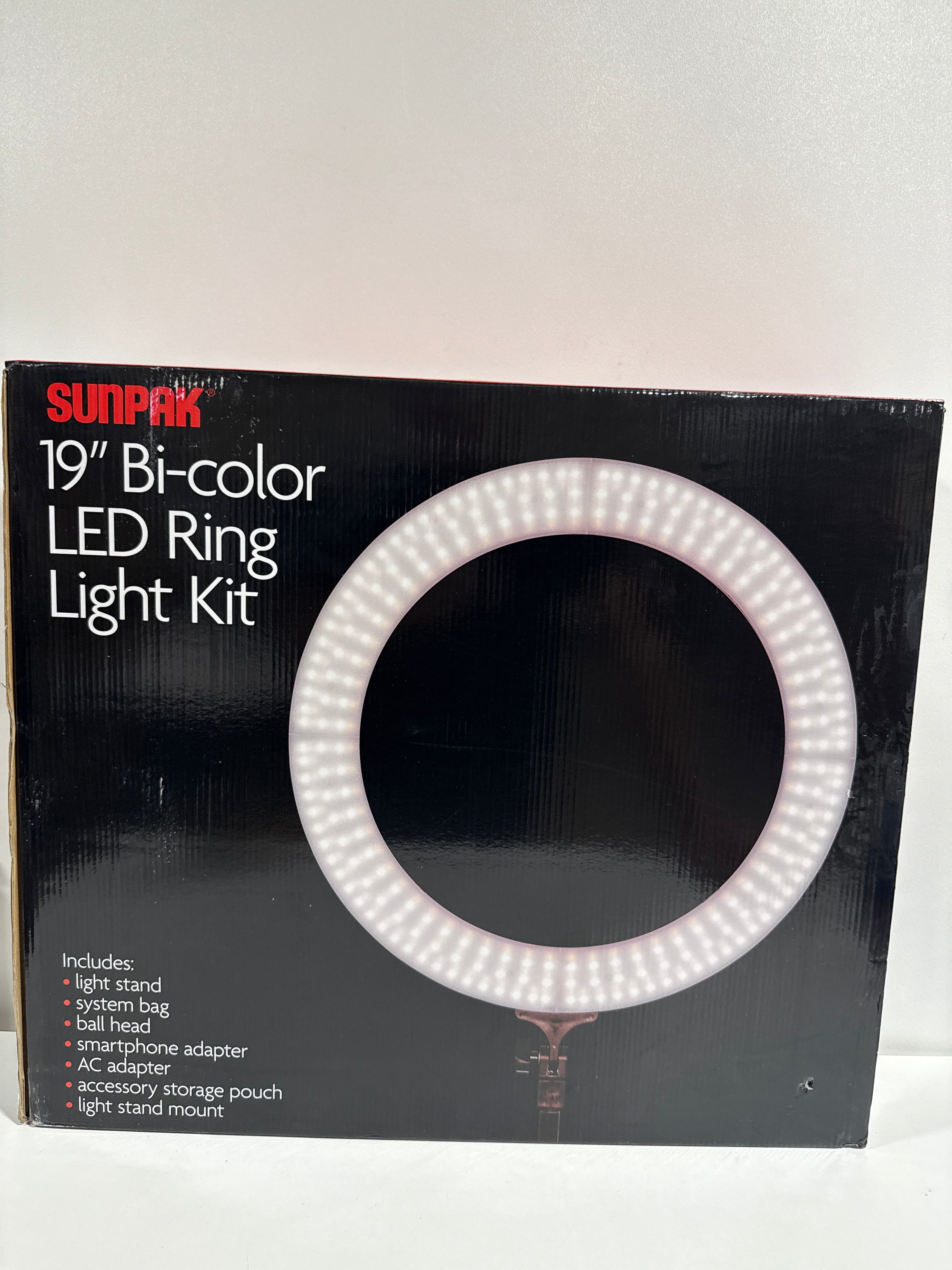 Sunpak - LED 448 19’’ Bi-Color Ring Light Kit - Black - *Cameras Camcorders & Drones
