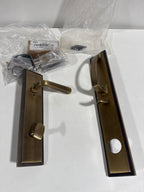 Scratch Signature Hardware 479101 Aurick Right Handed Solid Brass Keyed Entry Door Lever Set with 2-3/8’’ Backset