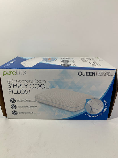 PreLUX Simply Cool Gel Memory Foam Pillow Queen 18 X 30 Medium Memory Foam