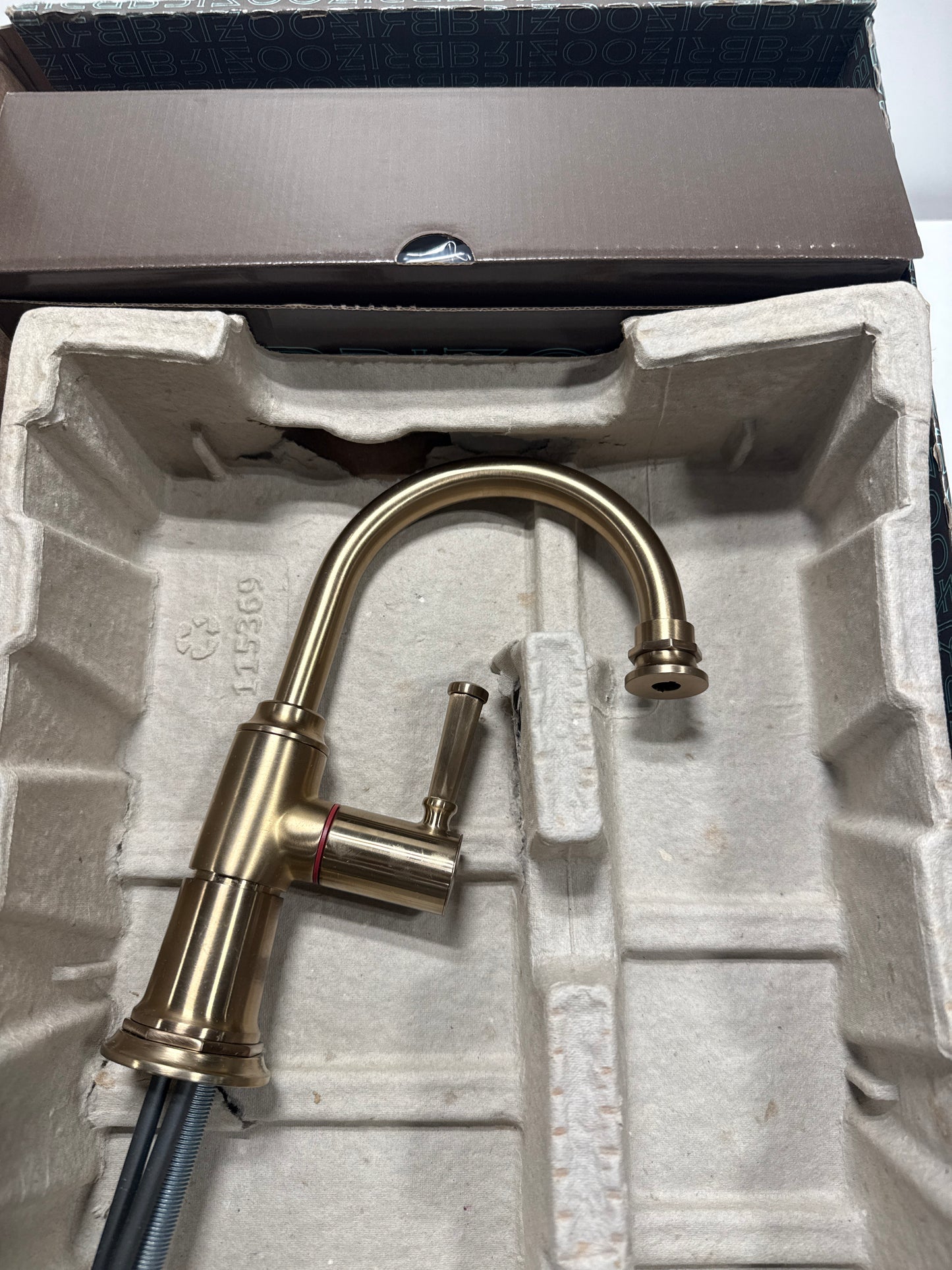 Brizo 61374LF-H Rook 1.0 GPM Single Hole Instant Hot Faucet Water Dispenser with Arc Spout - Less Tank Brilliance Luxe Gold