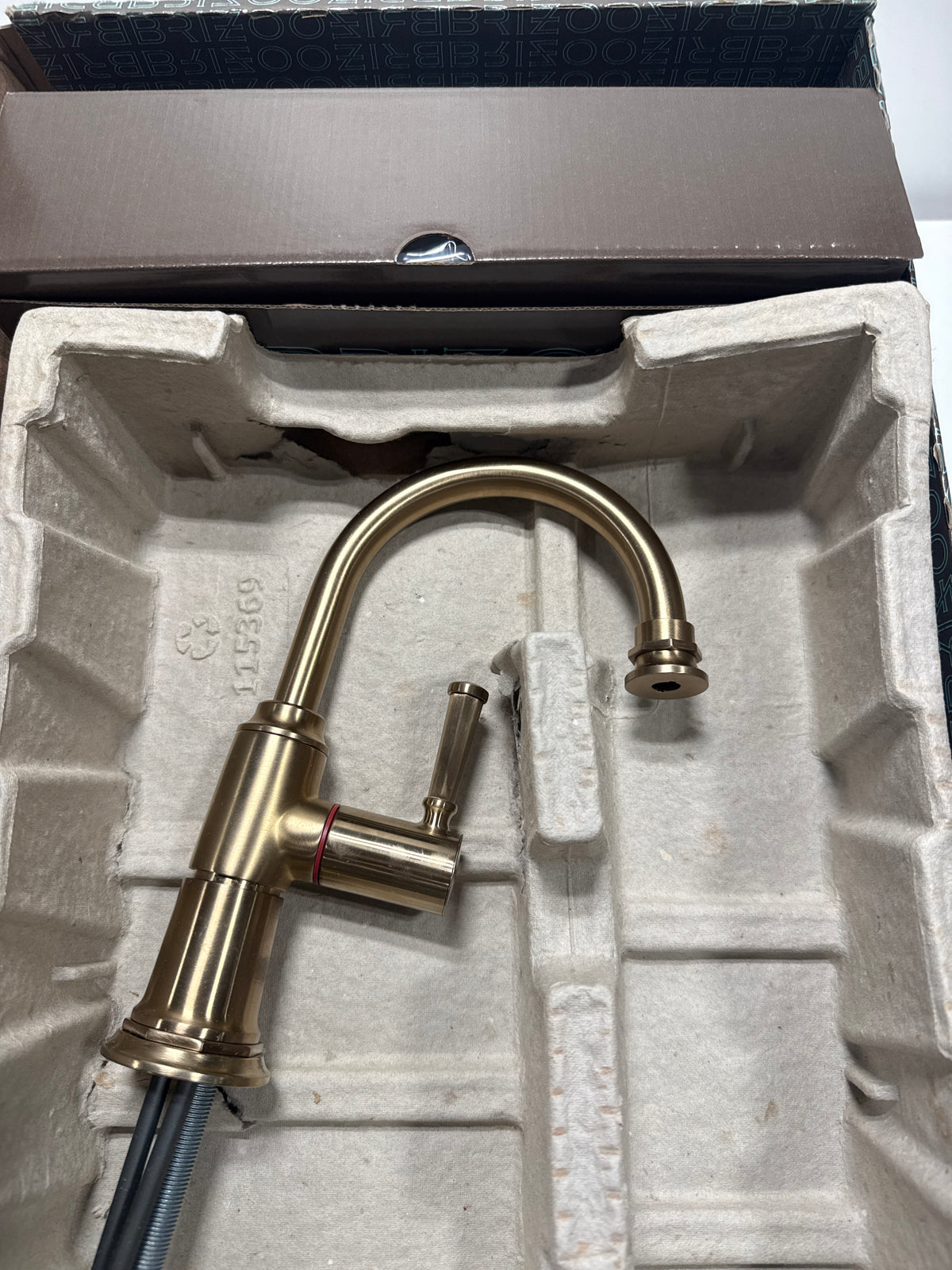 Brizo 61374LF-H Rook 1.0 GPM Single Hole Instant Hot Faucet Water Dispenser with Arc Spout - Less Tank Brilliance Luxe Gold