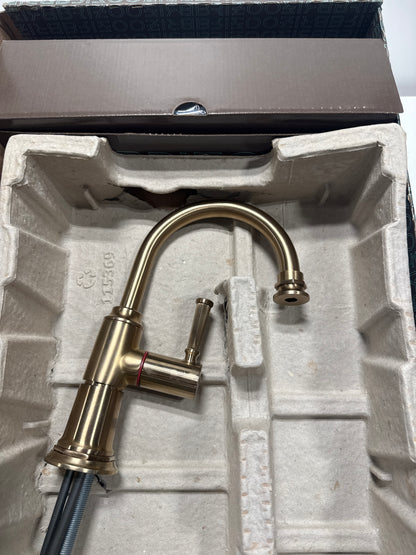 Brizo 61374LF-H Rook 1.0 GPM Single Hole Instant Hot Faucet Water Dispenser with Arc Spout - Less Tank Brilliance Luxe Gold