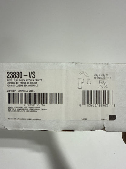 Riff Single Handle Pull Down Sprayer Kitchen Faucet in Vibrant Stainless