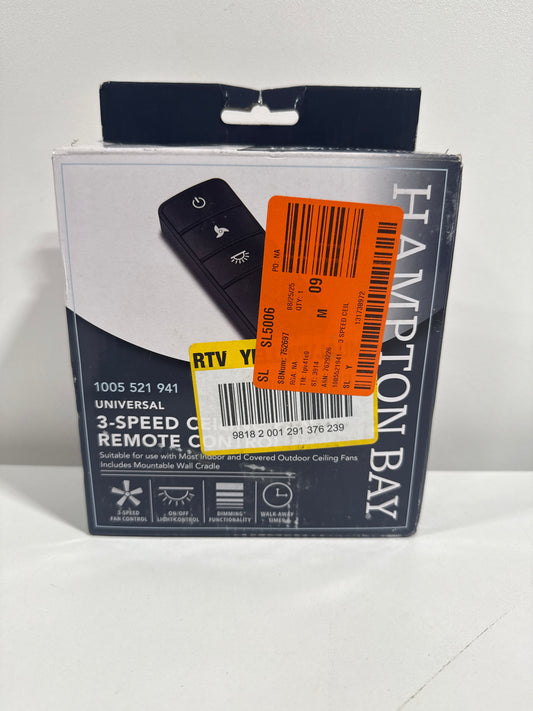 Universal 3-speed Damp Rated Ceiling Fan Remote Control with Dimming Black