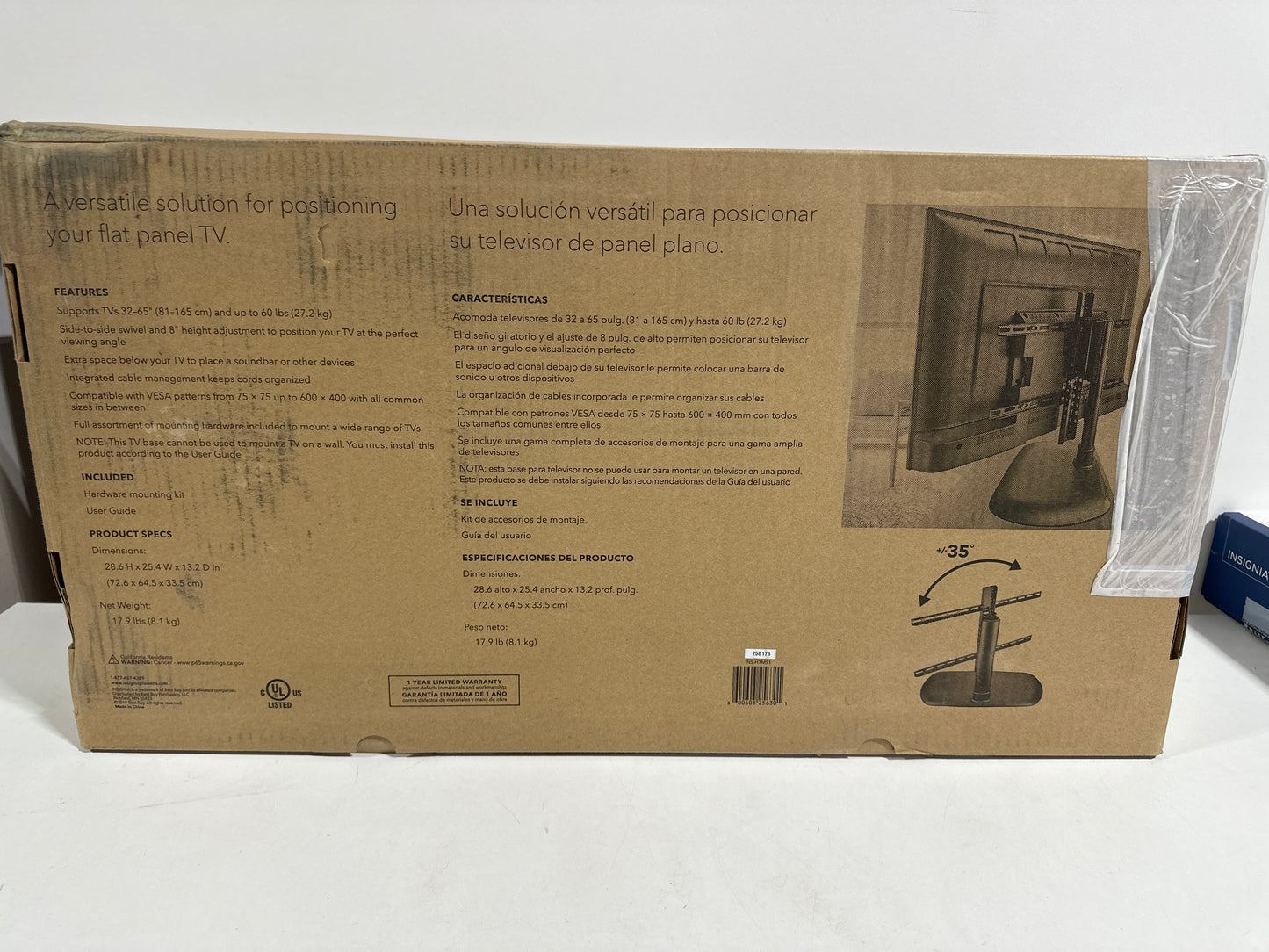 Insignia - TV Stand for Most Flat-Panel TVs up to 65" - Black