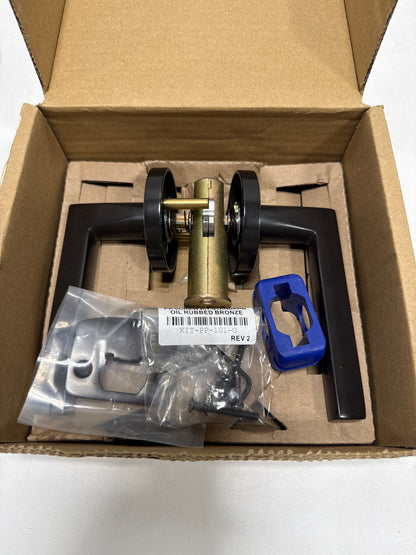 Emtek Passage Set Disk Rosette Helios Lever Oil Rubbed Bronze LH - *Tools Hardware & Misc
