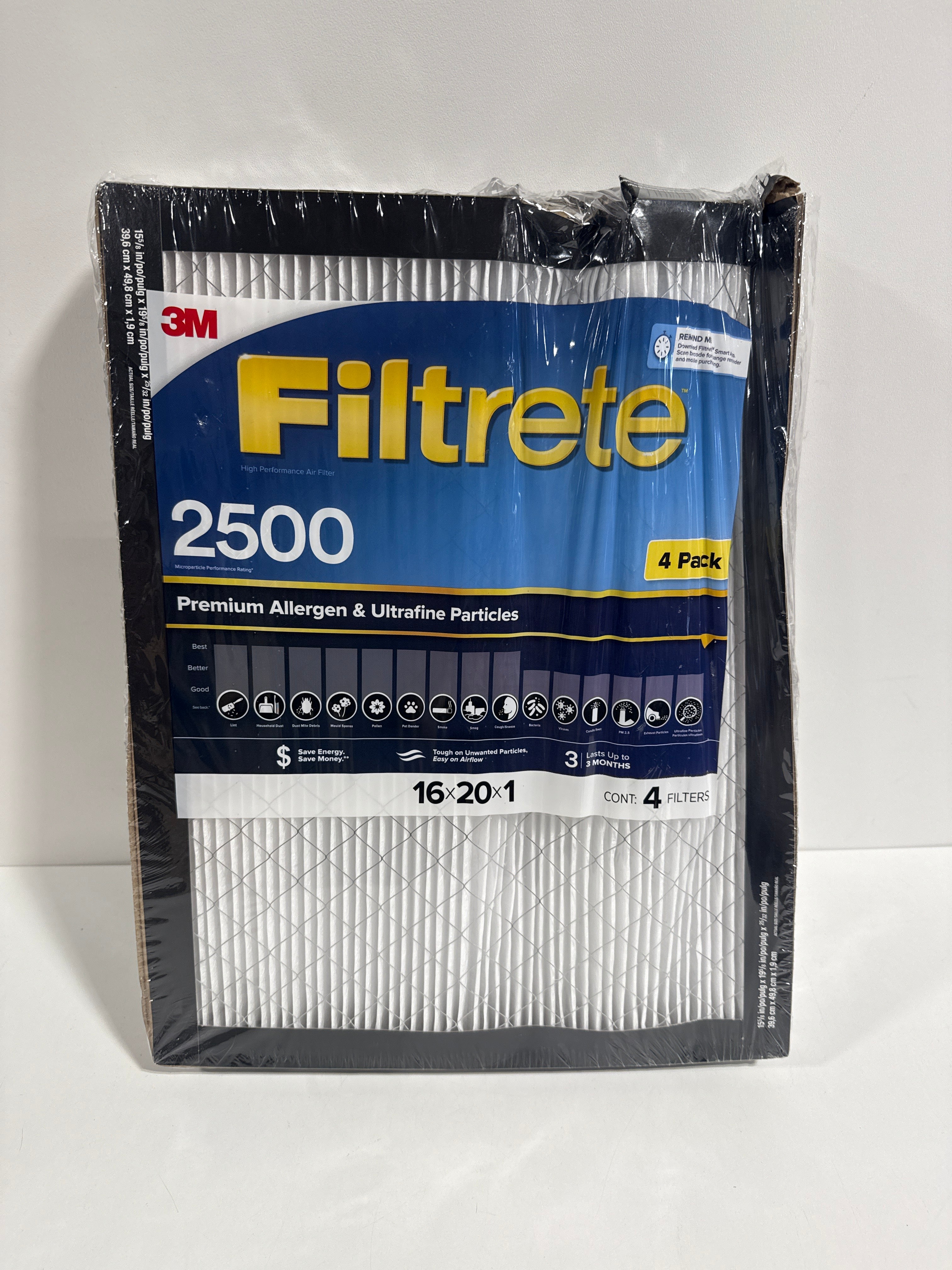 See Desc 3M Filtrete 16x20x1 Air Filter 4 Pack - *Furnace Filters