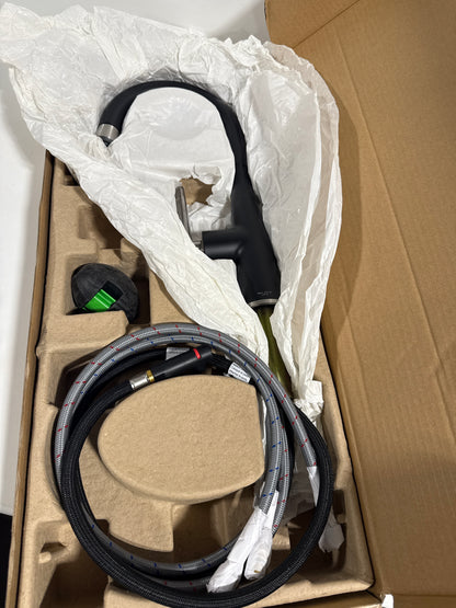 American Standard 104.827 Aspirations 1.8 GPM Single Hole Pull Down Bar Faucet Matte Black / Stainless Steel