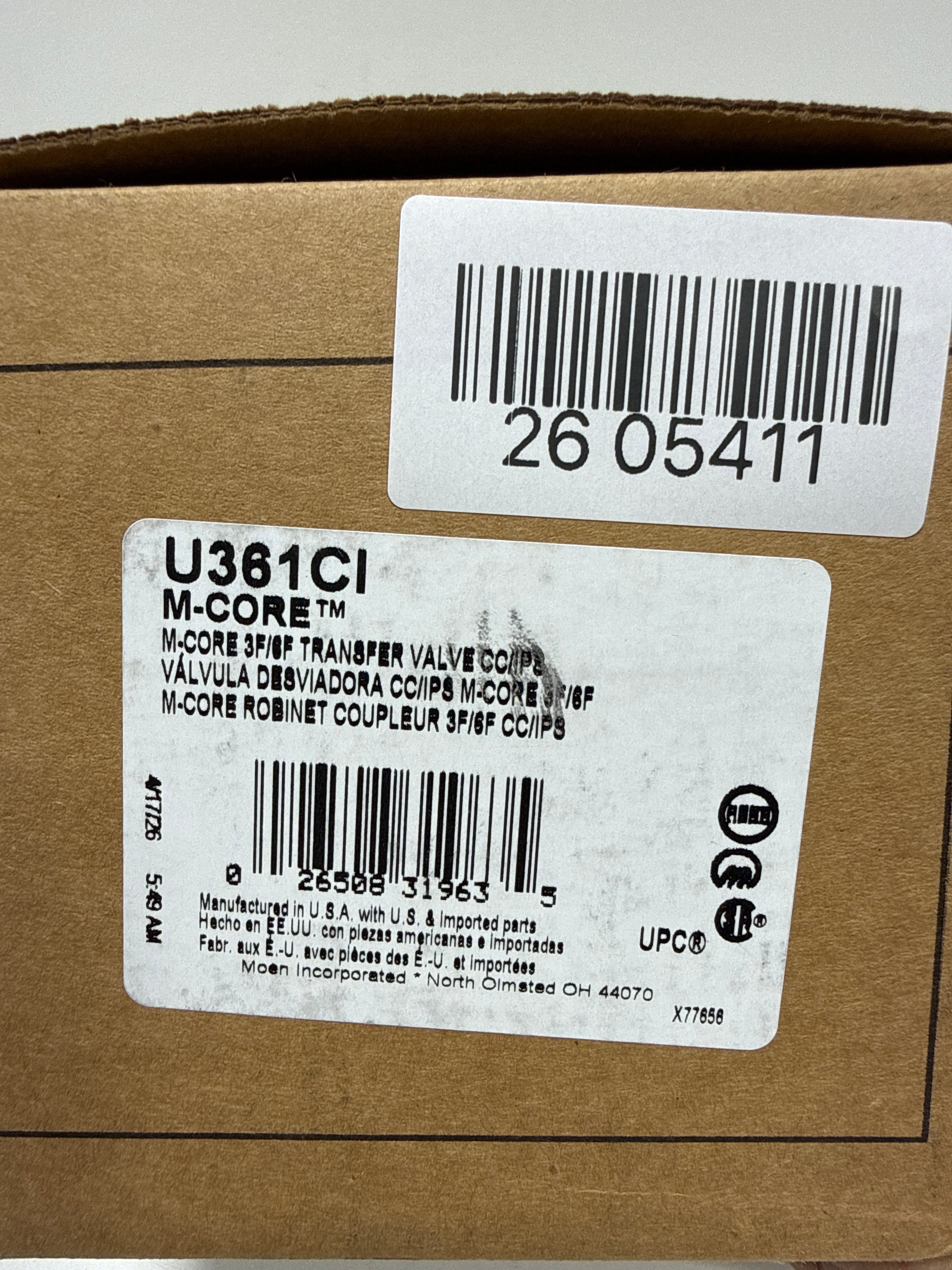 Moen U361CI M-CORE 1/2 in. 3 or 6 Function Transfer Valve with CC/IPS Connections