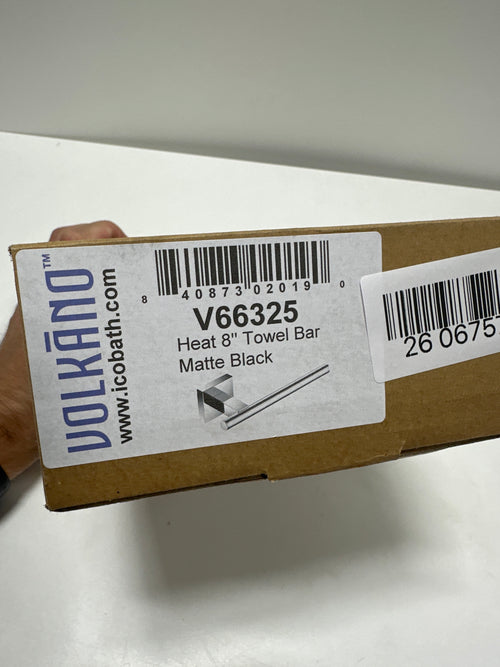 ICO Bath V6632 Heat 8" Towel Bar Matte Black