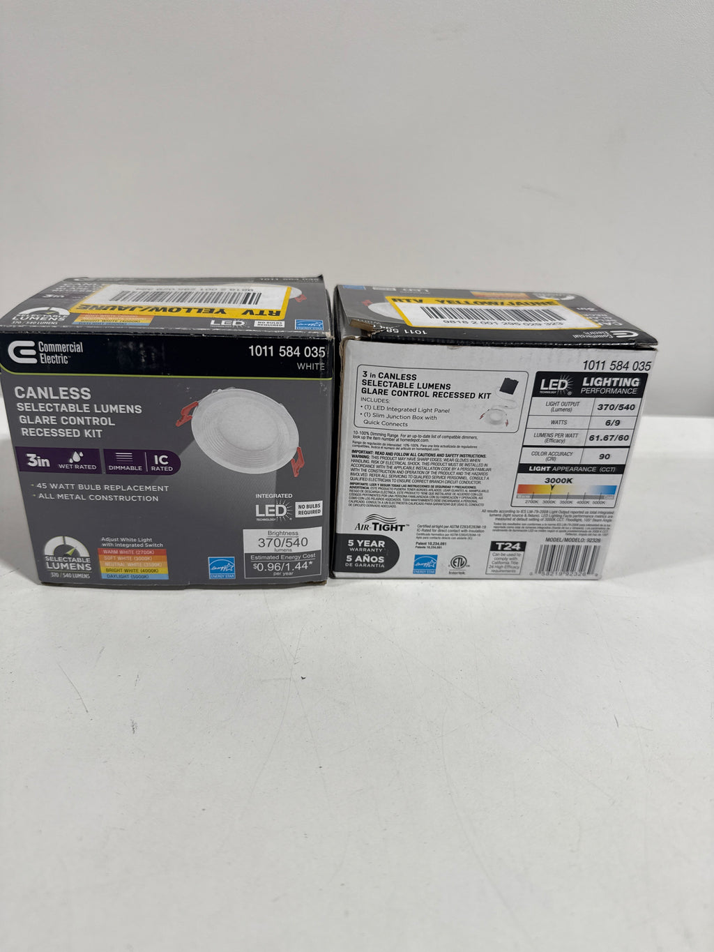 2 Premium Series 3 in. LED 2-Level Lumen Select Baffle Canless Recessed Light Adjustable CCT - *Lighting & Electrical