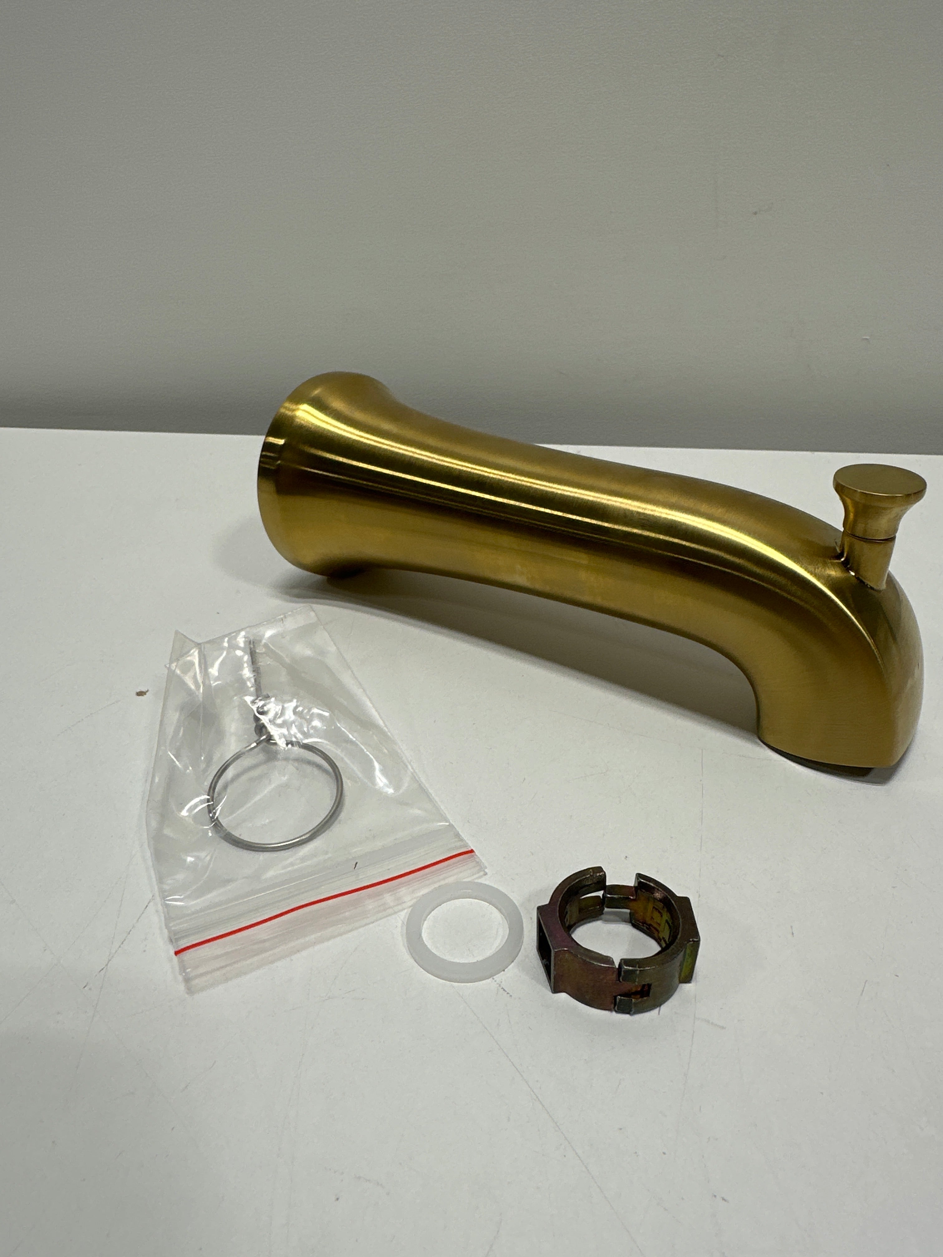 Used Scratched  Kohler K-28563 Tempered 6-3/8" Integrated Diverter Tub Spout Vibrant Brushed Moderne Brass