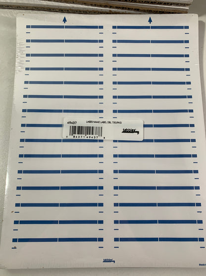 17 Tabbies Laser/Inkjet Dark Blue File Folder Labels, Lables are 3-7/16"W x 2/3"H, 750 Labels Per Pack, 2-up per Page, Avery #5366 Compatible (49437)