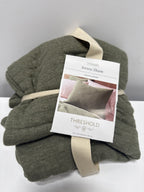Standard Jersey Quilt Sham Dark Olive Green - Threshold™: Cotton Knitted Machine Washable No Flange - *Bedding