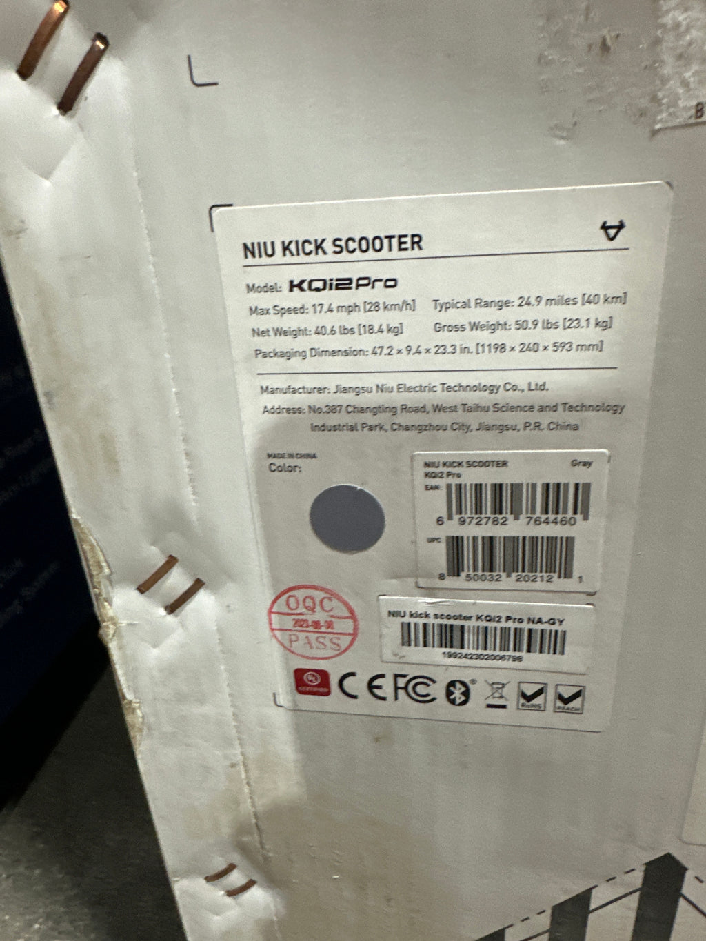 NIU Kick Electric Scooter Adult KQi2 Pro Foldable 25 Mile Range 17mph Gray - *Electronic Transportation