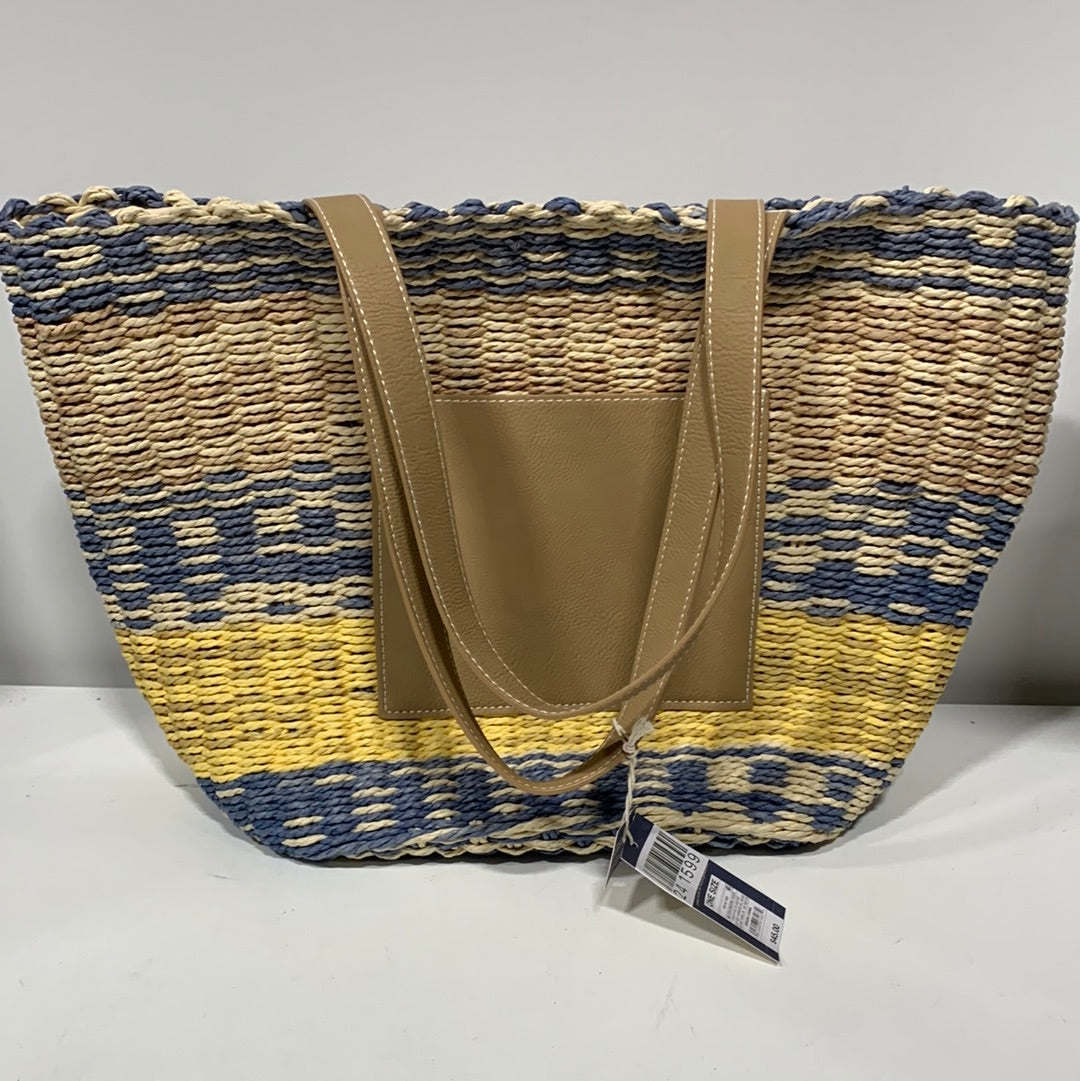 Striped Straw Basket Tote Handbag - Universal Thread