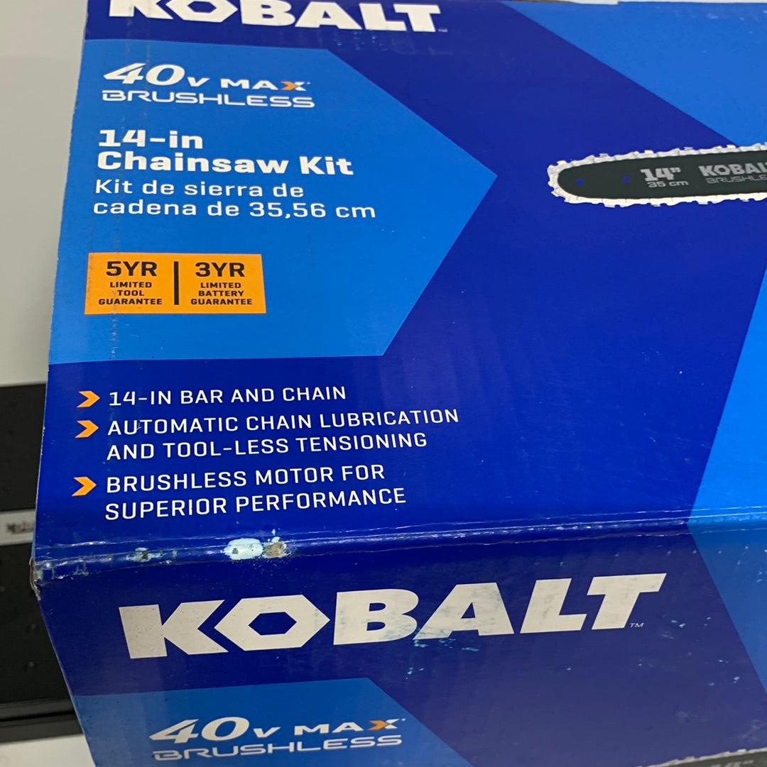 See Desc Kobalt Gen4 40-volt 14-in Brushless Battery 4 Ah Chainsaw