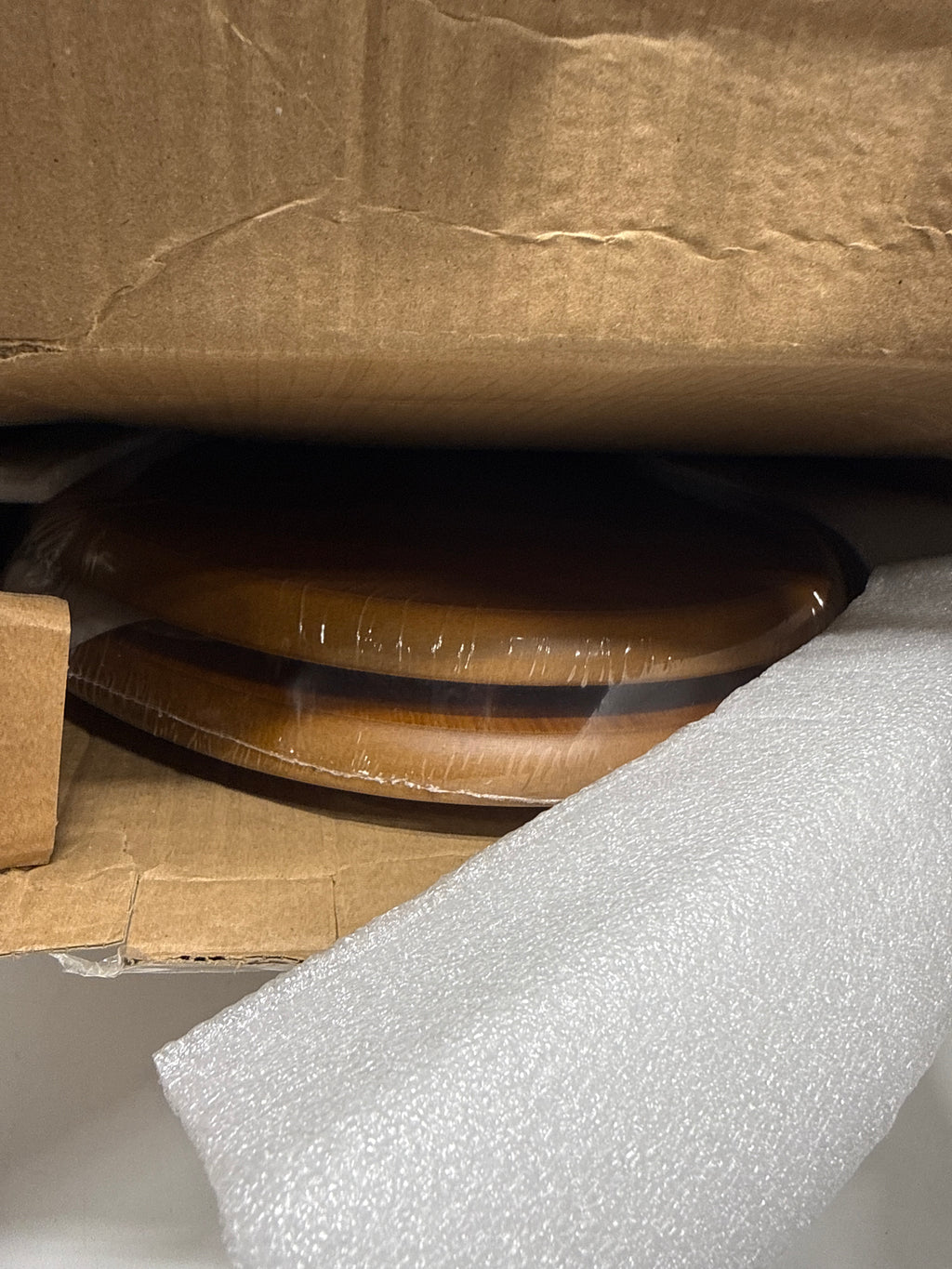 Decorative Wood Elongated Closed Front Toilet Seat with Cover and Brushed Nickel Hinge in Light Oak