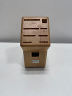 Used WUSTHOF 9 Slot Knife Storage Block Solid Natural Wood Block