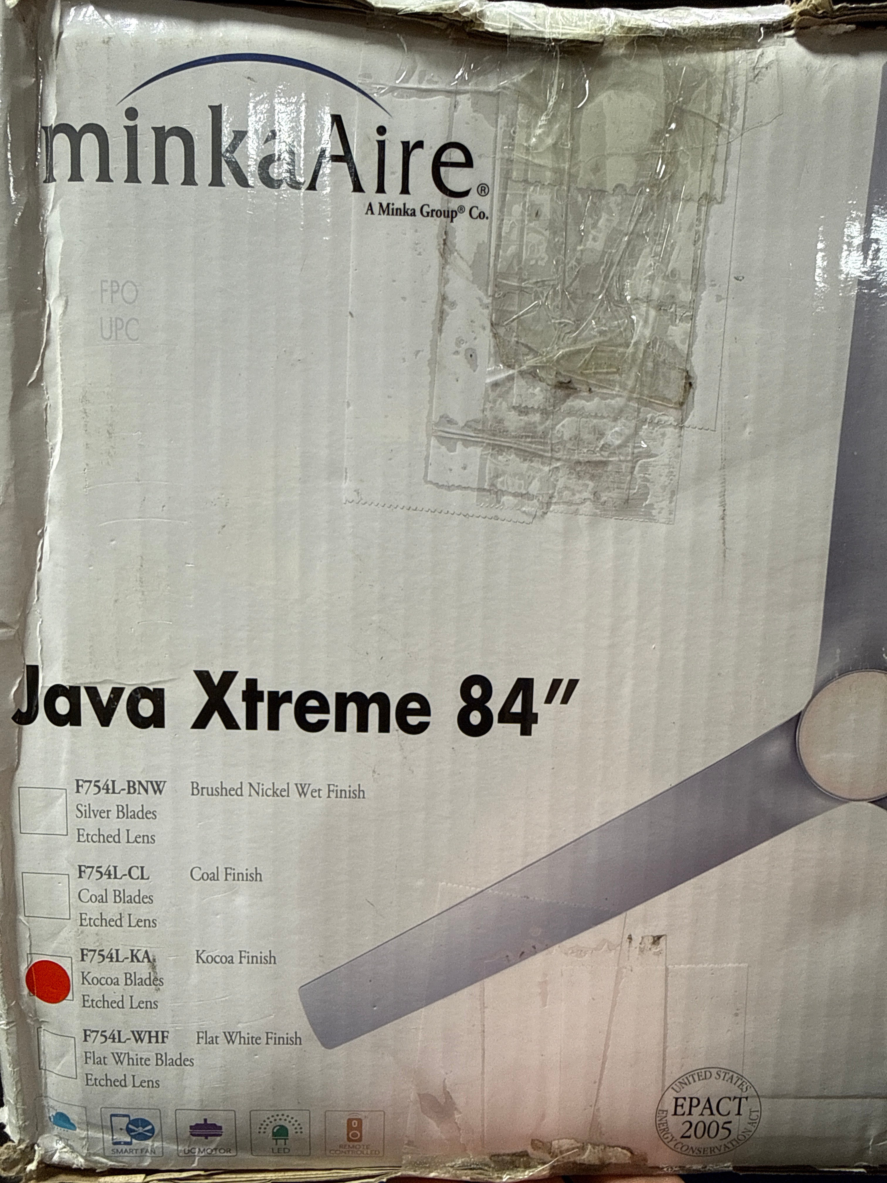 Minka Aire Java 84 Inch Ceiling Fan with Light Kit Java - F754L-KA - Modern Contemporary