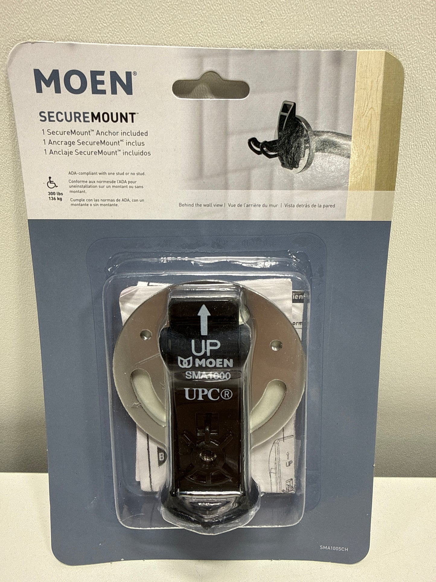 Moen Chrome Home Care Securemount Anchor for Bathroom Shower Grab Bar 1 Anchor SMA1005CH - *Plumbing