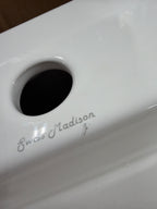 Scuff Swiss Madison SM-VS203 Claire 20-7/8" Rectangular Ceramic Vessel Bathroom Sink with Single Faucet Hole and Center Drain Glossy White Sinks Bathroom