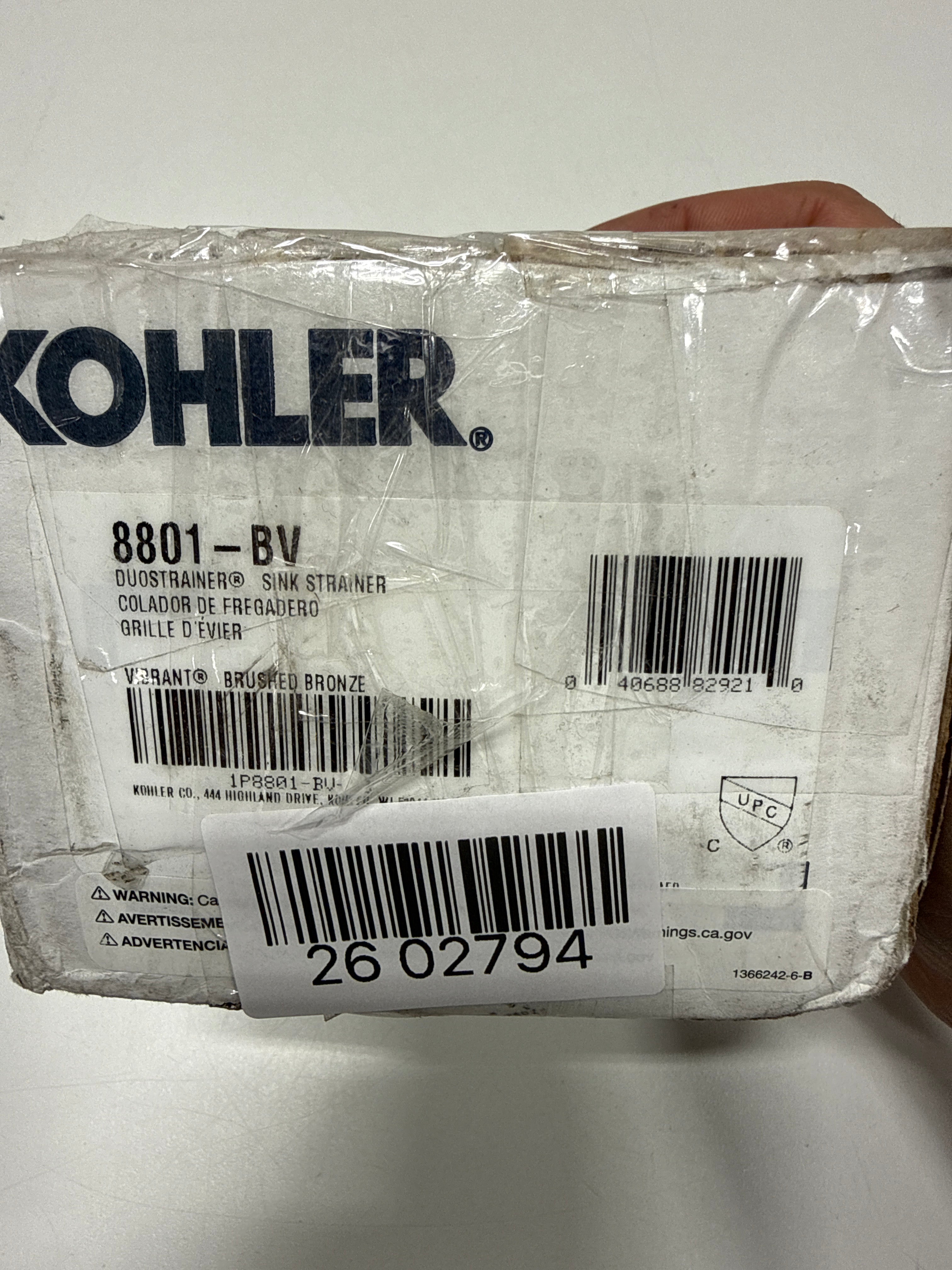 Scratch Duostrainer KOHLER K-8801-BV Duostrainer Sink Strainer, Vibrant Brushed Bronze,1.5"