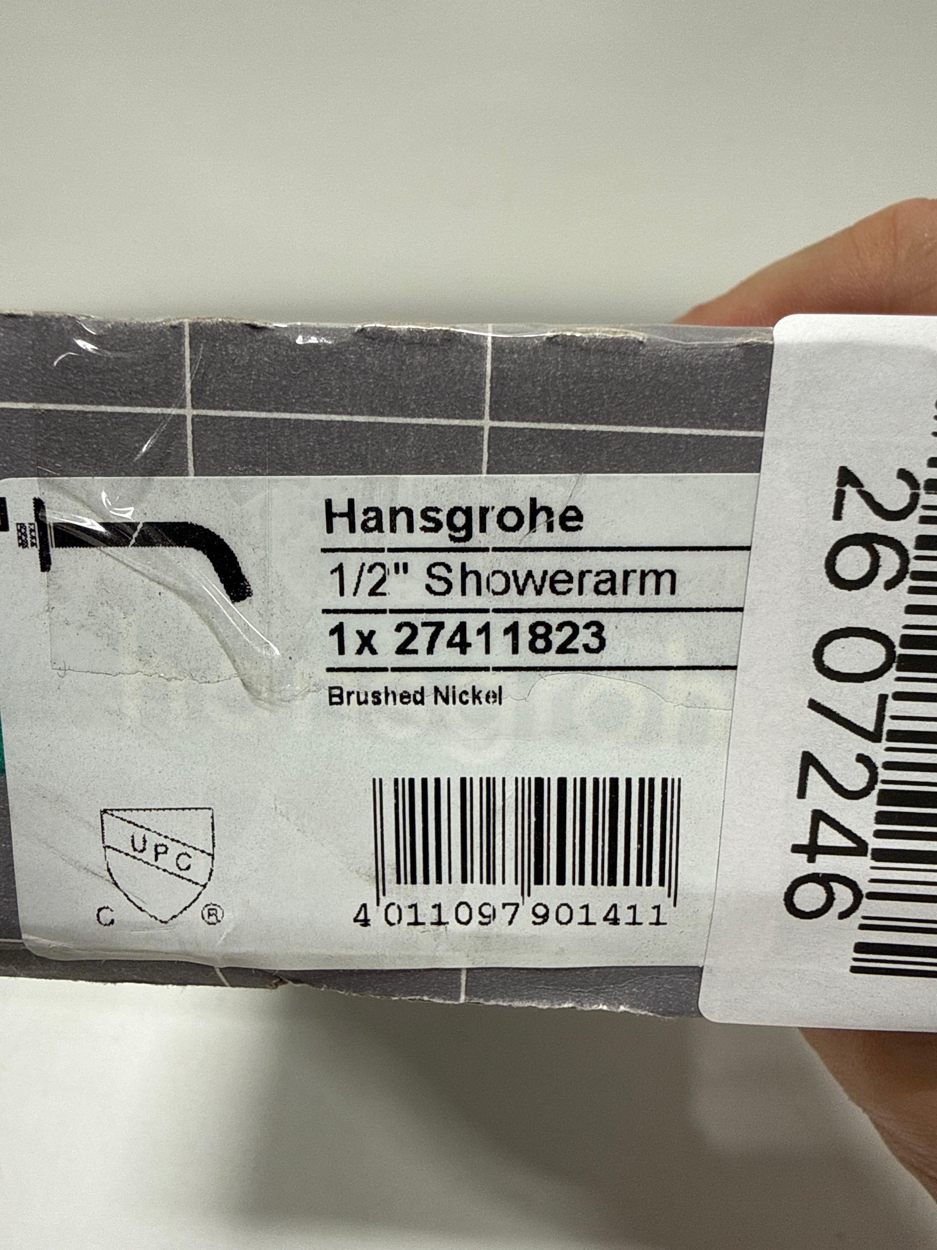 Hansgrohe 27411 ShowerPower 6" Standard Shower Arm with Flange Brushed Nickel