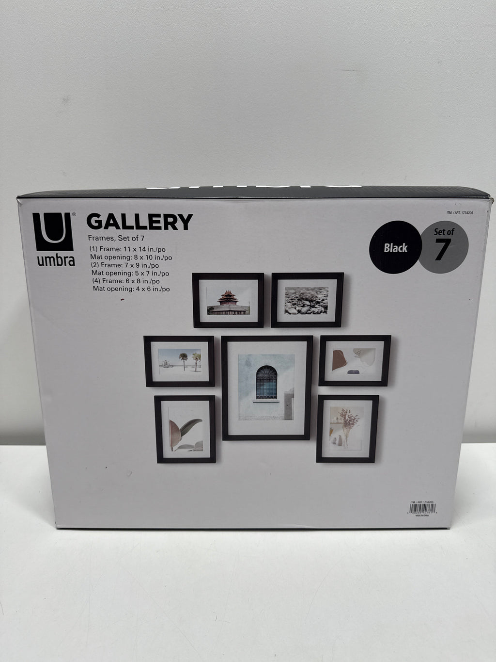 Umbra Gallery Frames, Black, Set of 7