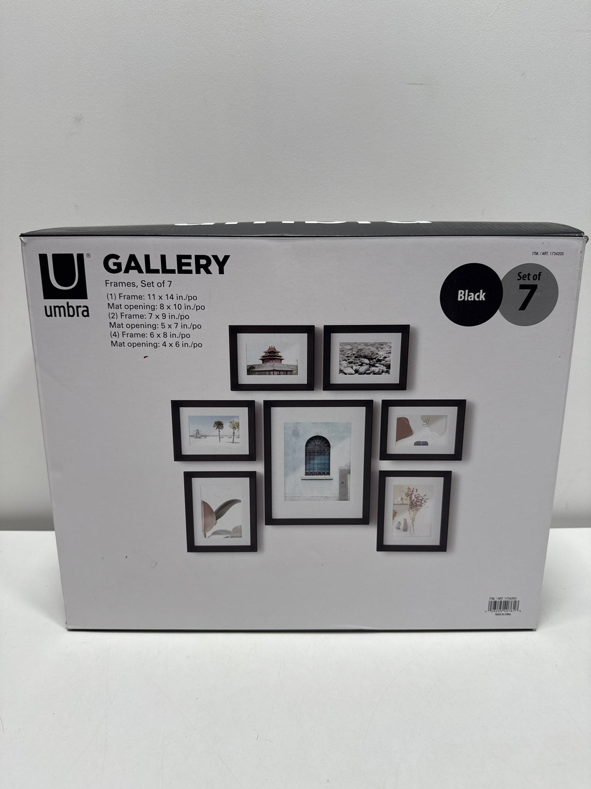 Umbra Gallery Frames, Black, Set of 7