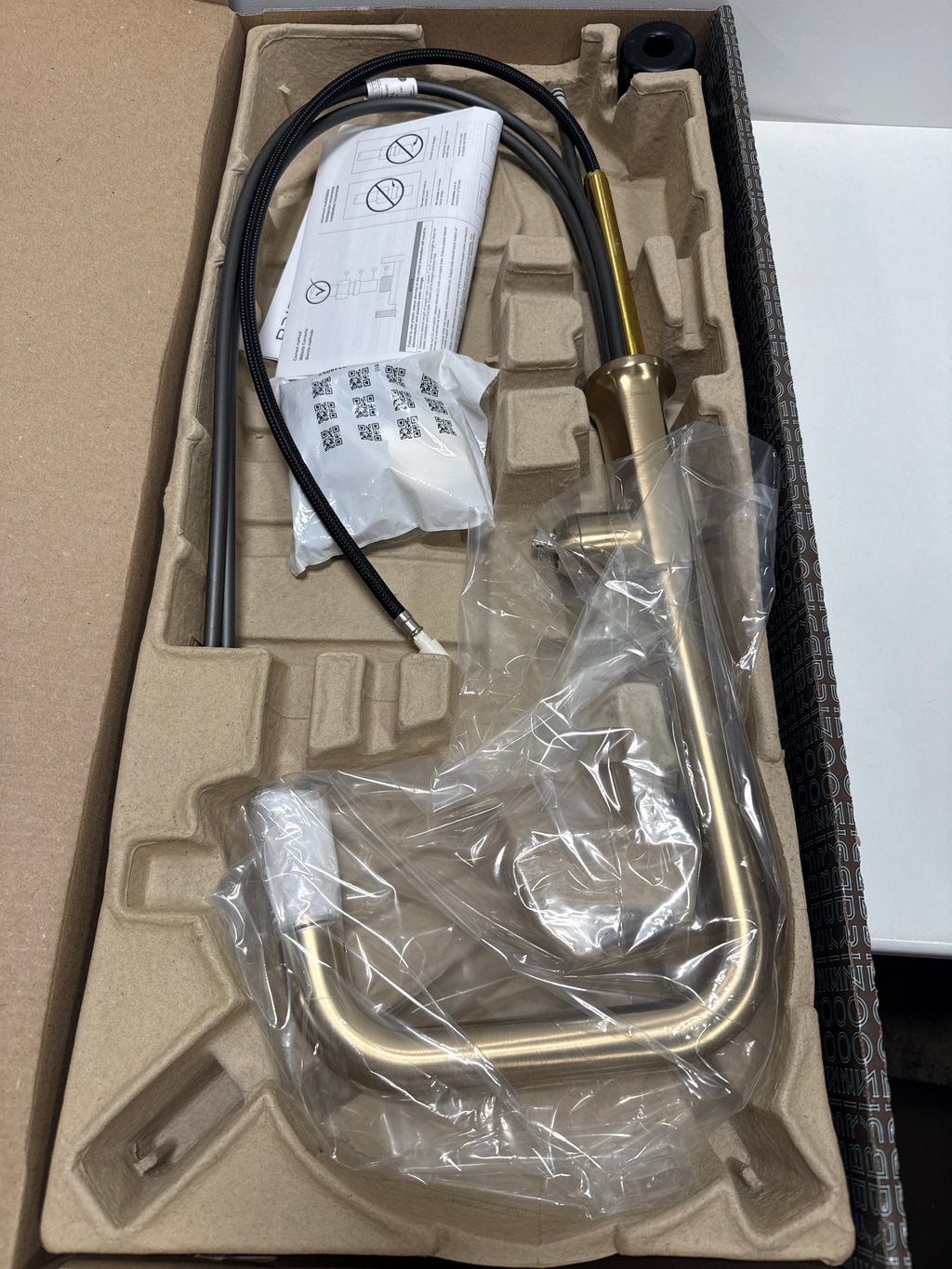 Brizo 63007LF-LHP-L Kintsu 1.8 GPM Single Hole Pull Down Kitchen Faucet with Square Spout - Less Handle Lumicoat Luxe Gold