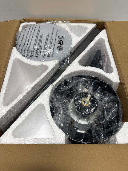 Kviflon 46 in. Indoor/Outdoor Flush Mount Black Ceiling Fan with Dimmable 3 Color LED Light and Remote/APP Control