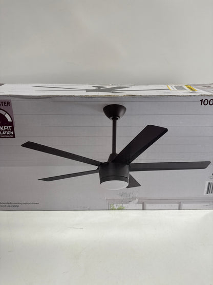 Merwry 52 in. Integrated LED Indoor Matte Black Ceiling Fan with Light Kit and Remote Control