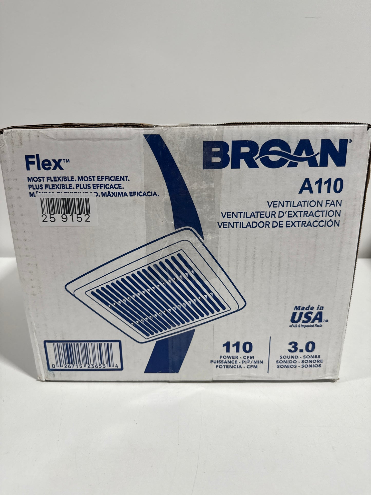 Broan-NuTone Flex Series 110 CFM 3 Sones Bathroom Ventilation Fan