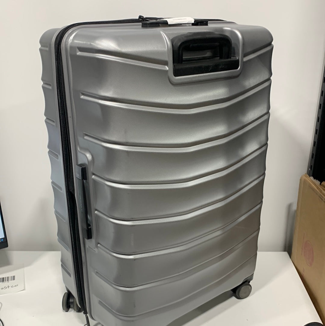 Used Samsonite Amplitude Hardside Silver Luggage 2 PIECE SET Carryon & Checked Spinner