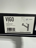 Vigo VG02021 Branson 1.8 GPM 9’’ H Single Handle Single Hole Pull Out Kitchen Faucet Stainless Steel - *Plumbing
