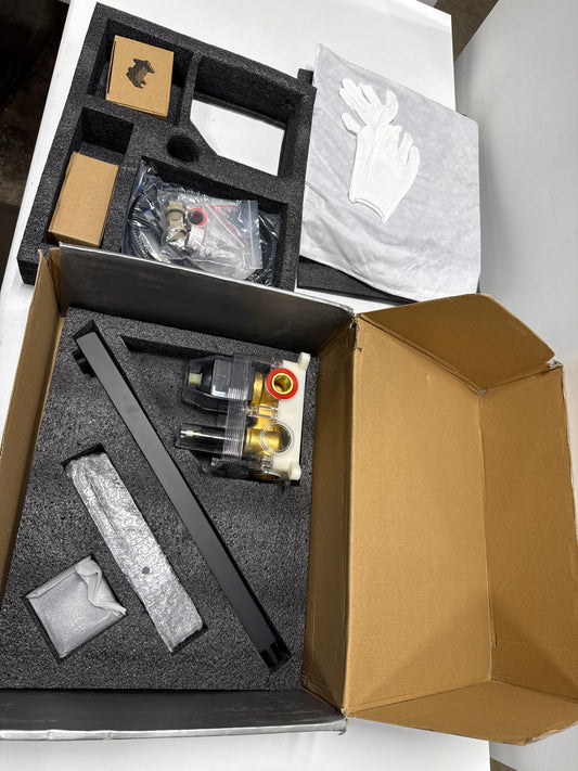 AKLFGN 12 in. Single Handle 2-Spray Shower Faucet 2.5 GPM with Pressure Balance, Anti Scald in. Matte Black