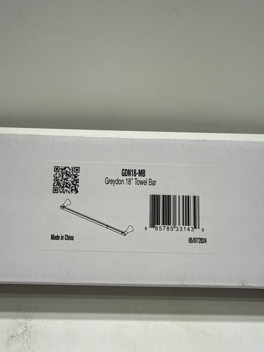 Delta Greydon 18 in. Wall Mounted Towel Bar Bath Hardware Accessory in Matte Black