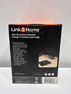Link2Home Wireless Charging Pop up Outlet with USB 3 Outlets Black