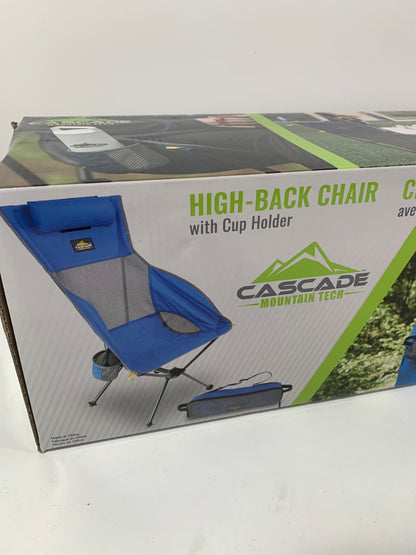 See Desc Cascade Mountain Tech Ultralight Packable High-Back Chair W Cup Holder