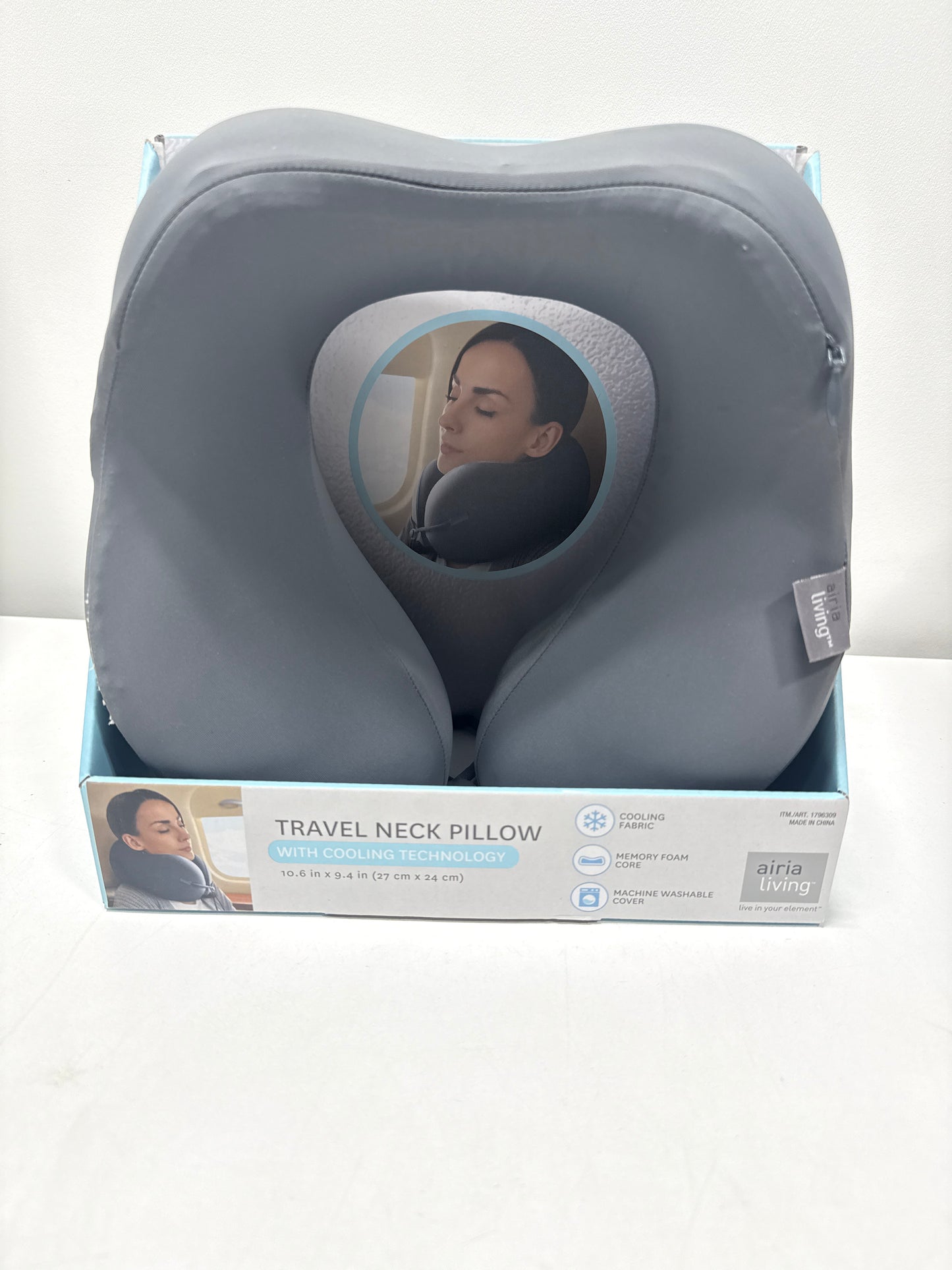 Airia Living Travel Neck Pillow with Cooling Technology