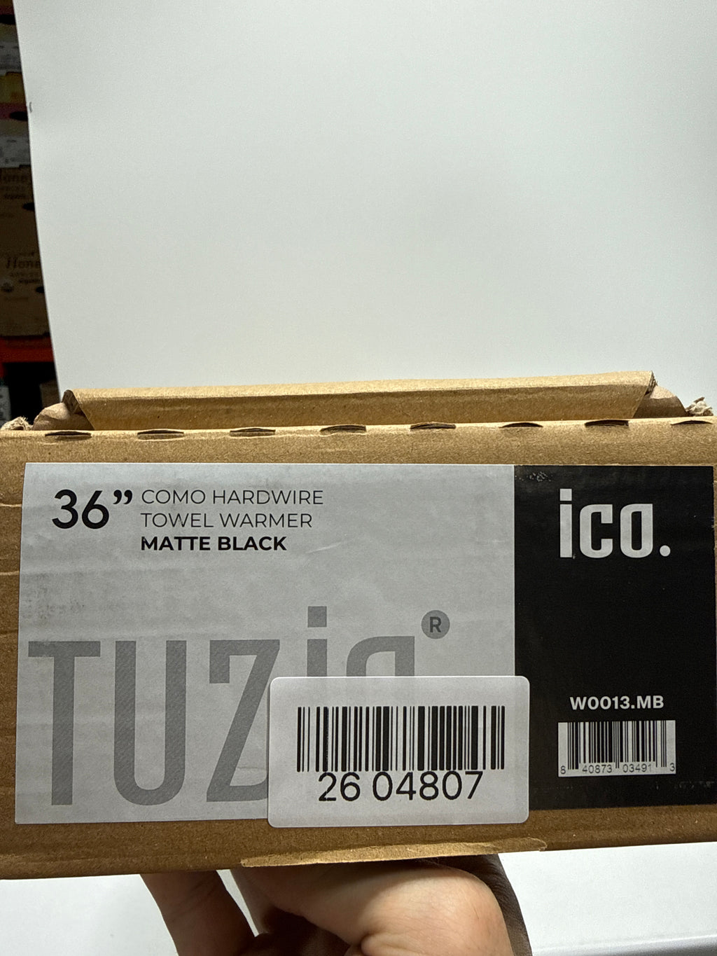 ICO Bath Tuzio Como 1-1/2"W x 35-3/8"H 120 V Hardwired Steel Towel Warmer