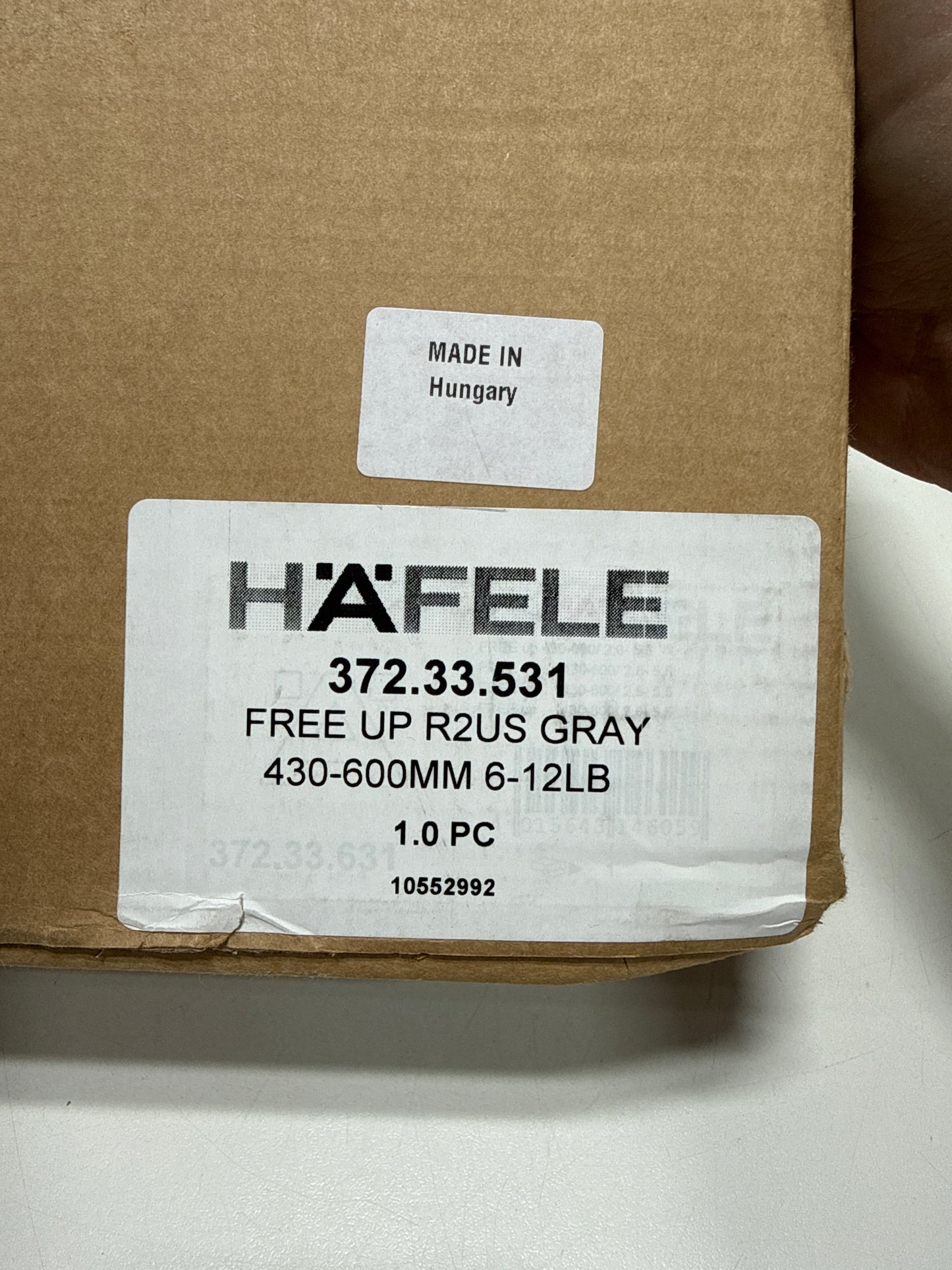 Hafele Free Up Parallel Lift-Up Front Fitting Model: 372.33.531