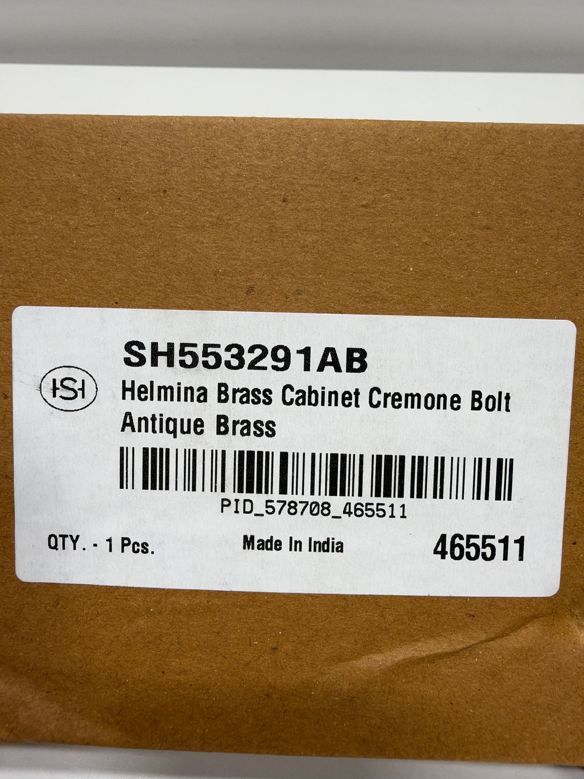 Signature Hardware 955211-1.56 Helmina 24 Inch Tall Cabinet Cremone Security Bolt Antique Brass Security Bolt Cremone Bolt