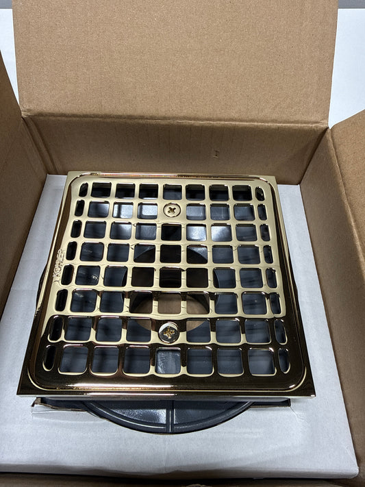 Kohler Clearflo Square Design Tile-in Shower Drain French Gold