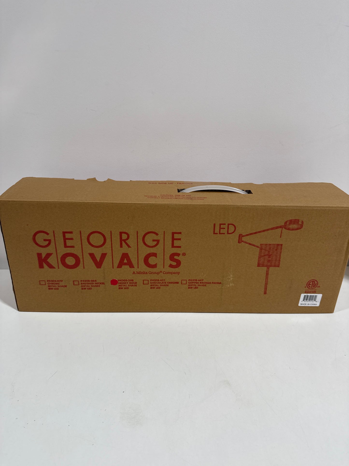 GEORGE KOVACS P4308-248 George's Reading Room LED Swing Arm Wall Lamp, 1-Light, 8 Total Watts, 6.25-in H x 13.75-in W, Honey Gold