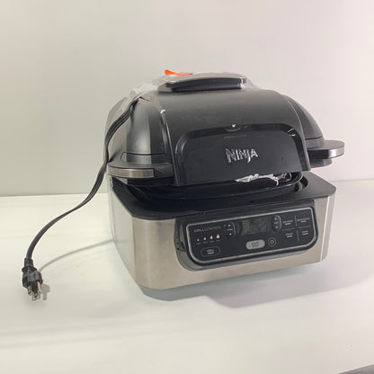 Used Ninja - Foodi 5-in-1 Indoor Grill with 4-qt Air Fryer, Roast, Bake, & Dehydrate - Stainless Steel/Black